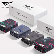 Seven wolves mens underwear pure cotton flat angle pants loose in old age big code short underwear plus fattening up four-corner pants head