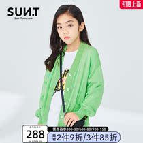 suntomorrow childrens knitted sweatshirt with slim fit 2022 new robot jacquard spring dress girl blouse