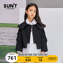 (Shopping mall with) suntomorrow navy blue girl coat autumn 2021 New Girl Korean version of coat
