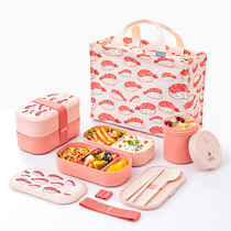 CAMUZ Bamboo Fiber Antibacterial Lunch Box Japanese Lunch Box Office Workers Microwaveable Fruit Picnic Box
