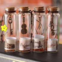 10 Retro Wishing Bottles World Scenery Lucky Bottle Glass Trumpet Cork Drifting Bottle Creative Home Furnishing