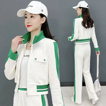 Casual Sports Suit Women 2022 Spring Dress New Superior Sense Foreign Air Little Subbroadlegged Pants Fashion two sets of damp