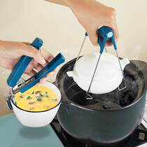 Take a bowl clamp anti-hot disk kitchen toolLarge plate sandpan clamp anti-slip silicone thickness stainless steel