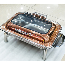 Thickened buffet stove Electric heating square Buffy stove Clamshell buffet insulation stove Stainless steel hotel breakfast stove