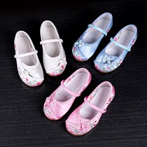 Hanfu shoes girls Spring and Autumn new old Beijing embroidered shoes Chinese style children traditional cloth shoes childrens shoes princess baby