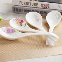 Buy one get one free Jingdezhen household ceramic large spoon big soup spoon long handle large bone china spoon rice spoon