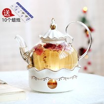 Those time flower teapot candle heating fruit teapot set with heat glass afternoon teapot teapot