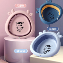 3 folding washbasin newborn baby supplies washable buttocks and feet cartoon cute PP baby basin