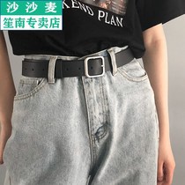 Belt Women Simple Joker Korean Decorative Jeans Men Belt Women Cool ins Fashion Student Belt Black