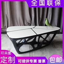 Nordic Zaha hollow glass fiber reinforced plastic fashion personality creative hotel model house sales office special-shaped triangle coffee table