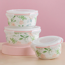 Ceramic Lunch Box Office Worker High Face Value Meal Kit Preservation Box Small Microwave Oven Heating Lunch Box Special Bowl with lid