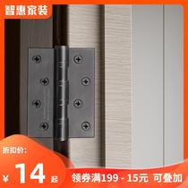 Huitailong stainless steel padded hinge 4 inch swing door Black Silent bearing hinge room wooden door loose leaf 3043
