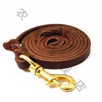 Cowhide leash leash dog dog chain German herd medium large dog leash horse dog golden retriever Rottweiler chain