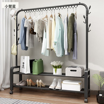 New clothes rack floor bedroom hanger single and double rod coat rack indoor simple clothes hanger bedroom cool drying bar
