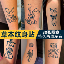 30 Herbal semi-permanent tattoo stickers tattoo simulation stickers durable waterproof men and women non-reflective ins wind pattern