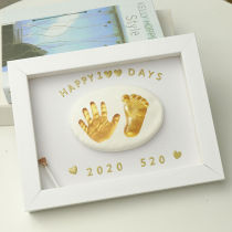 Baby Full Moon Souvenir Hand Foot Prints Hand Foot Prints Mud Baby 100 Days Gift Newborn Creative Permanent