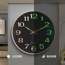 Creative luminous wall clock Living room household fashion atmospheric clock watch Wall hanging quartz clock Modern simple light luxury hanging watch