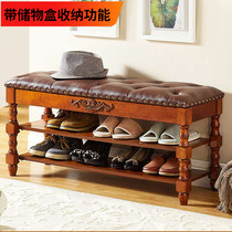 Liextraordinary American solid wood changing shoes stool Home Genguan Shoe Rack Wearing Shoes Stool Multifunction Entrance To Doorway Shoe Cabinet