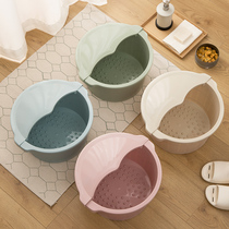  Household simple foot bath bucket Plastic large foot bath bucket with lid thickened drop-resistant belt massage foot bath tub foot bath bucket