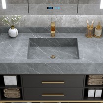 Qiudi bathroom rock board integrated hand wash basin basin basin bathroom cabinet 