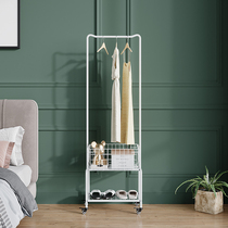Nordic multi-functional creative hanger Bedroom floor-to-ceiling household Wrought iron coat rack Simple light luxury movable shelf