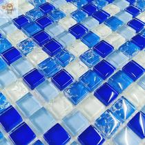 Hexagon pink glazed crystal glass stone mosaic tile TV background wall toilet wall sticker ktv