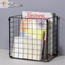 Anti-rust net trash can household metal trash basket office barbed wire waste paper basket toilet without cover