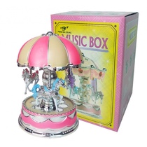 B Light dome Merry-go-round Music box Cake baking decoration Birthday gift Handicraft decoration