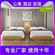 Hotel bed Custom hotel bed furniture Standard room bed full set of bed and breakfast Apartment room express hotel bed Twin bed