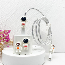 Astronaut charger protective cover transparent head soft glue 20W for Apple 13 12 original data cable iPhone11Promax earphone laser White winding wire iPad20