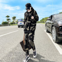 2021 autumn and winter sports suit female temperament fashion high-end fried street leisure plus velvet sweater two-piece European station