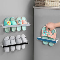 (Home 40) Rack Punching Wall Shoes Bathroom Shelve Hanging Slippers Rack Free of wall-mounted toilet