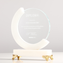 White marble trophy custom crystal medal custom marble enterprise agent plaque authorized card lettering production