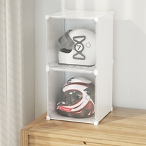 Helmet storage box motorcycle helmet shelf display rack household floor dust cabinet electric vehicle head cap placement rack