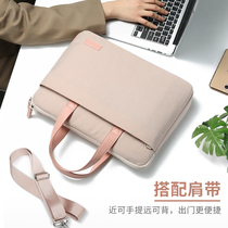 Computer bag 14 inch womens single shoulder portable notebook protective case for Apple Lenovo macbookpro16 small new air15 6 good-looking simple Japanese shockproof thin ins wind oblique