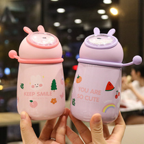 Korean Cartoon creative 304 stainless steel mug student children portable small insulation pot girl heart cute