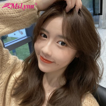 Top head reissued piece female white hair wig piece real hair additional hair no trace breathable bangs corrugated curly hair replacement block