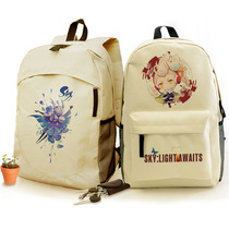 sky light encounter the game around the students shoulder schoolbag animation two-dimensional custom keel Kakasi Pleurotus white bird