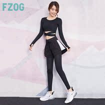 FZOG fezog spring and summer high-end fashion fitness suit women long sleeve sexy quick-drying sports running yoga suit