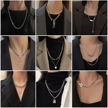 New hip-hop letter titanium steel sweater chain female European and American retro fashion Cold Wind Autumn Winter necklace trend jewelry