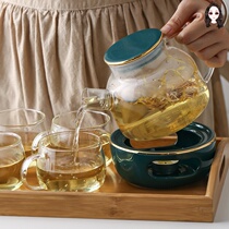 Tea set teapot Nordic style glass high grade ceramic flower set heat-resistant heating Afternoon Tea Flower tea fruit flowers and plants