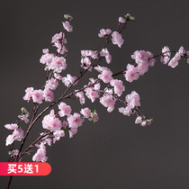 Emulation Large Peach Blossom Branches Ground Flowers Fake Flowers Plastic Branches Dried Flower Wedding Decoration Placed Silk Flower Living-room Furnishing