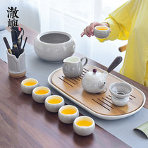 Che Yu high-end tobacco gray tea set Japanese Zen set ceramic tea cup Cup Cup Cup cup tea plate set tea set