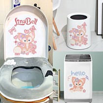 Can Elena Belle Toilet Sticker Waterproof Toilet Creative Cartoon Bathroom toilet lid No-mark Decorative Sticker