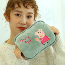 Childrens hot water bottle rechargeable explosion-proof mini small warm hand treasure Cartoon cute plush male and female children warm baby