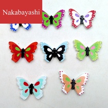 Cute cartoon colorful butterfly buttons children sweater decorative wooden buttons Wooden 100 pcs in one pack