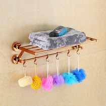 Bathroom factory direct sales Rose gold towel rack Suction cup towel rack Bathroom bath towel rack double towel rack
