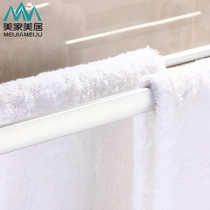 Factory direct sales bathroom punch-free towel rack black space aluminum towel rack bathroom single rod double rod rack