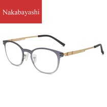 Glasses frame Female nylon plus titanium oval frame can be equipped with myopia glasses Men light and comfortable with a degree of tide flat light