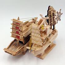 Gift Wholesale Handmade Wooden with music Sailing Craft A Sails Smooth Boat Woody Craft Aircraft Model